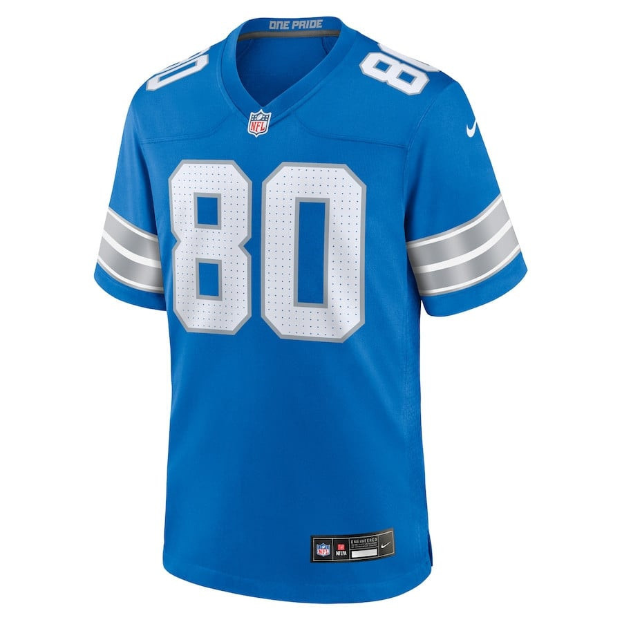 Jalon Calhoun 80 Detroit Lions Game Blue NFL Jersey Men's
