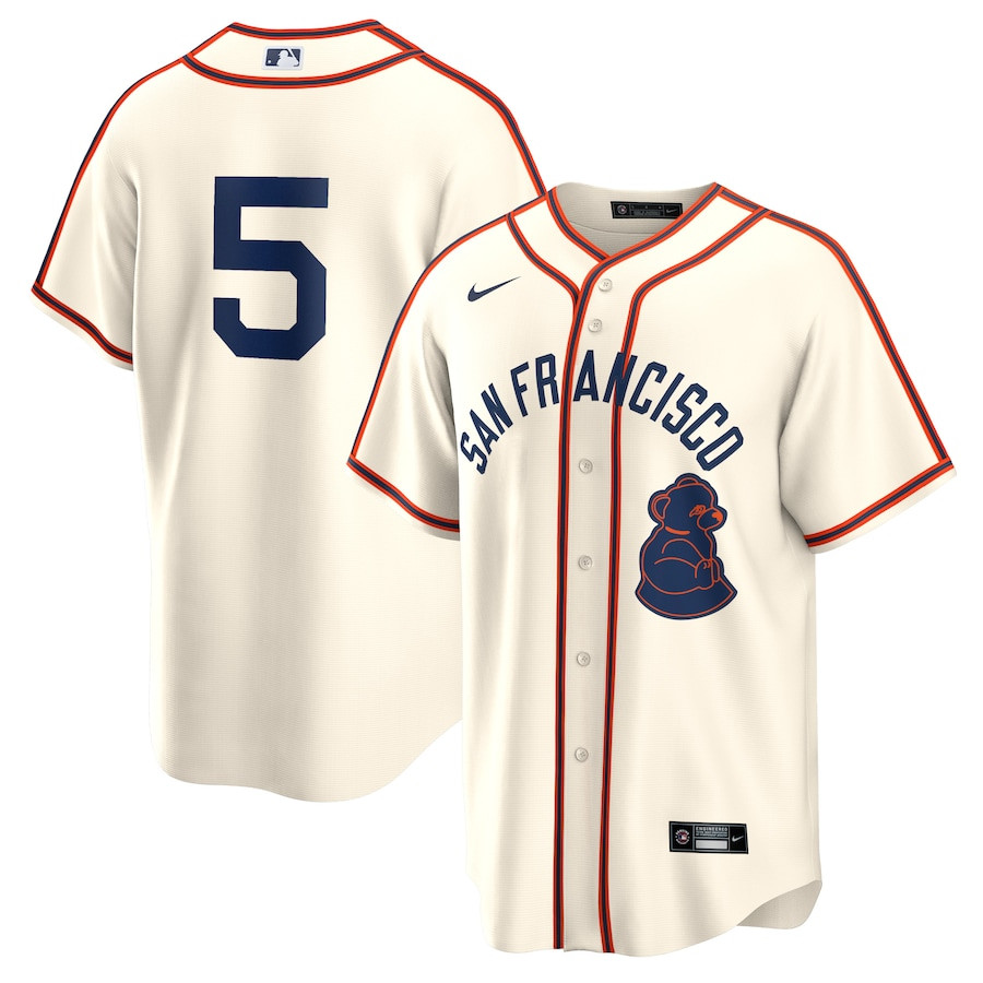 Mike Yastrzemski 5 San Francisco Giants 2024 Rickwood Classic Player Cream MLB Jersey Men's