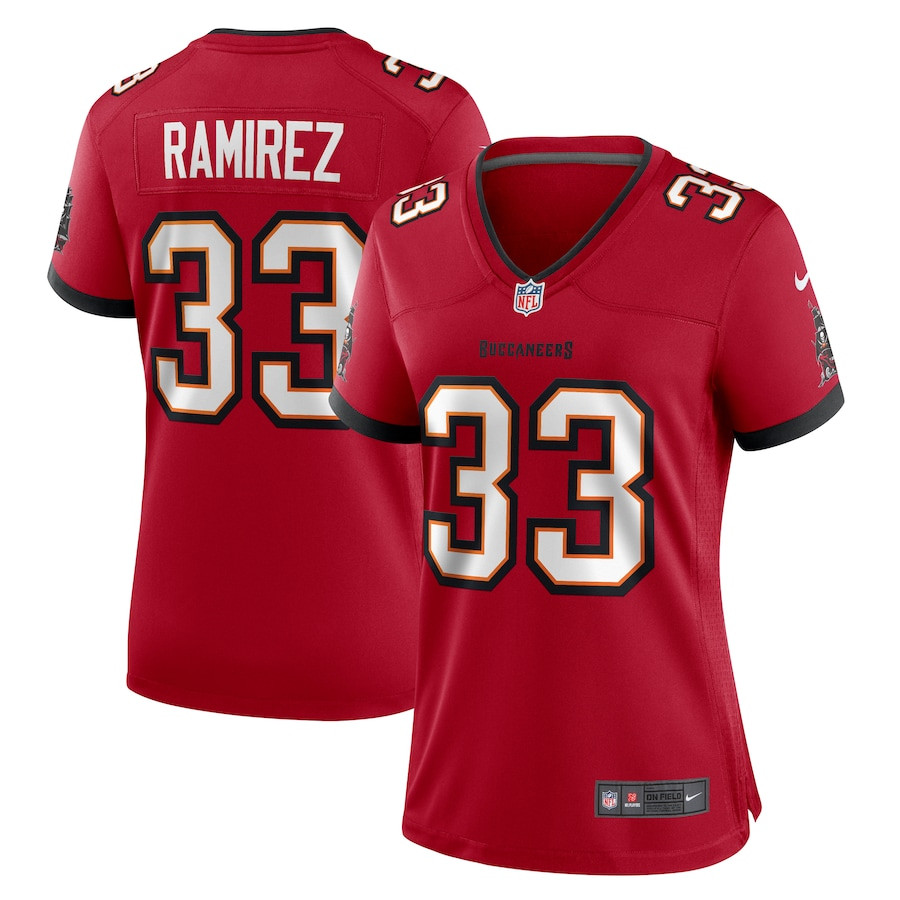 Jose Ramirez 33 Tampa Bay Buccaneers Game Red NFL Jersey Women's