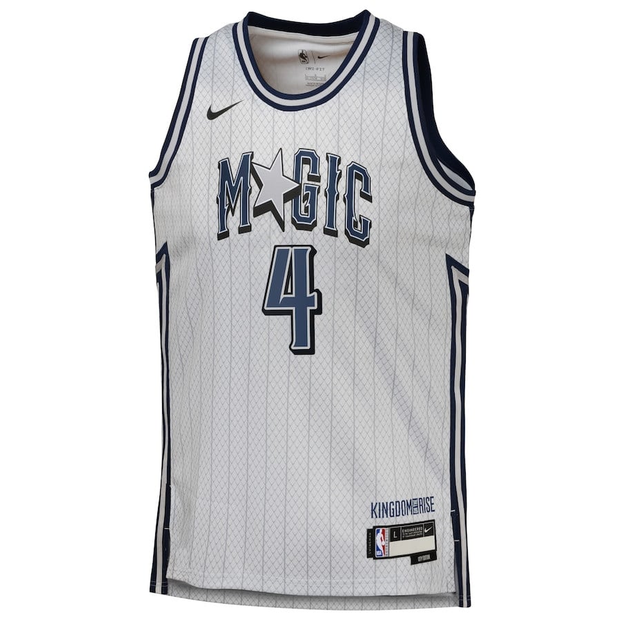 Jalen Suggs 4 Orlando Magicc 2024/25 Swingman Playe City Edition Silver NBA Jersey Youth