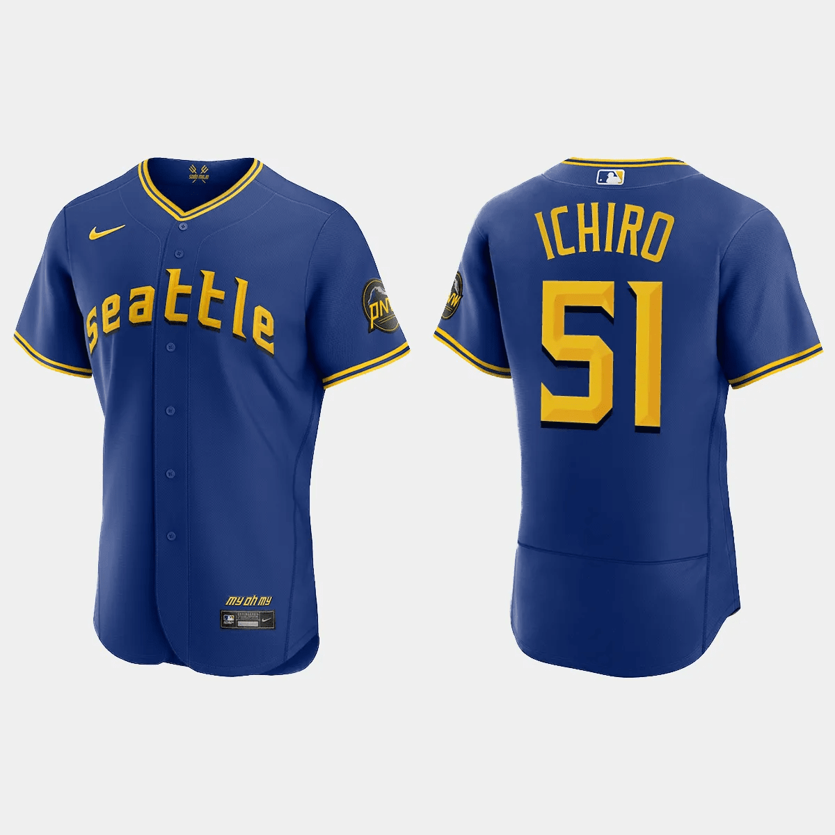 Ichiro Suzuki 51 Seattle Mariners 2023 City Connect Elite Royal MLB Jersey Men's