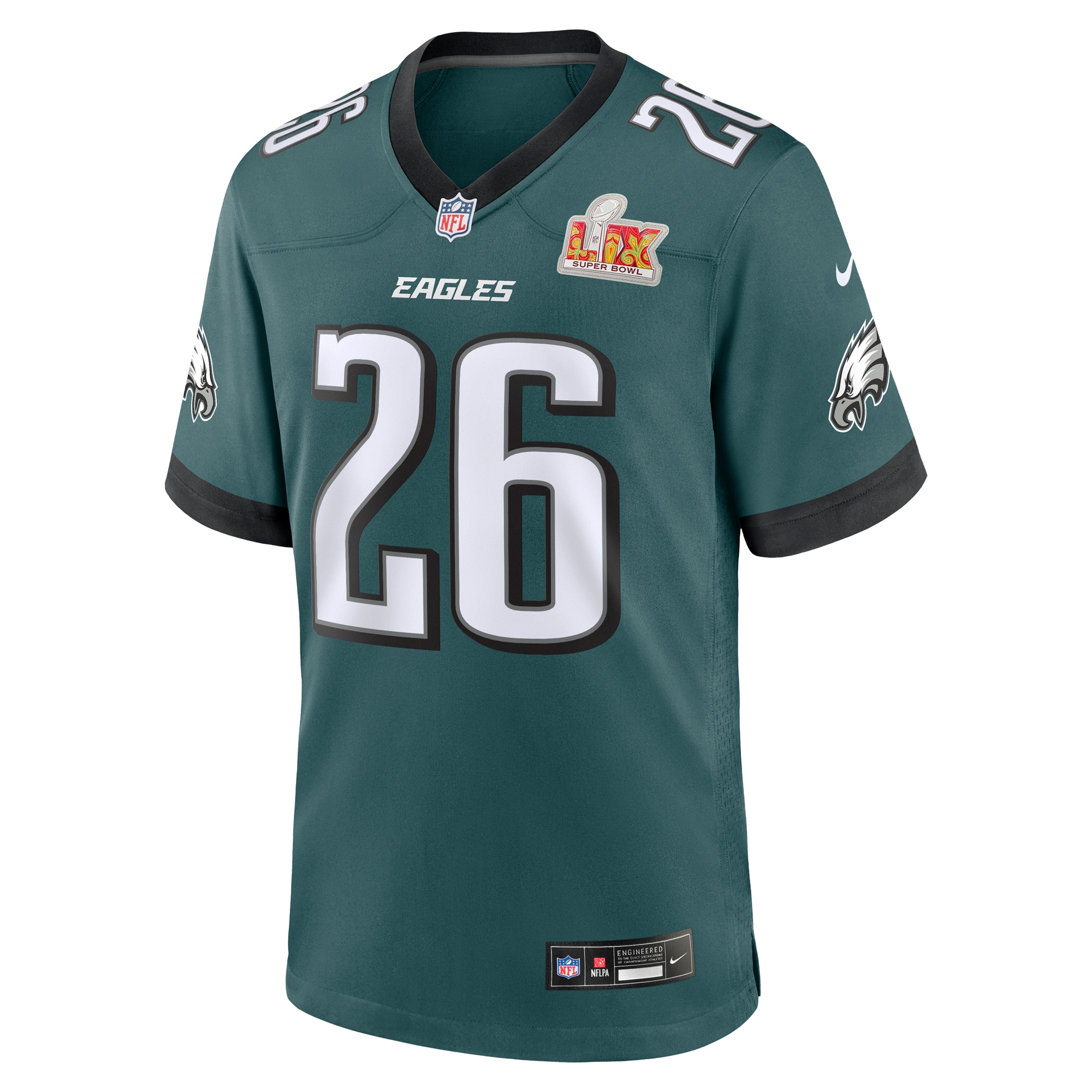 Philadelphia Eagles Saquon Barkley Midnight Green Super Bowl LIX Game Player NFL Jersey Men's