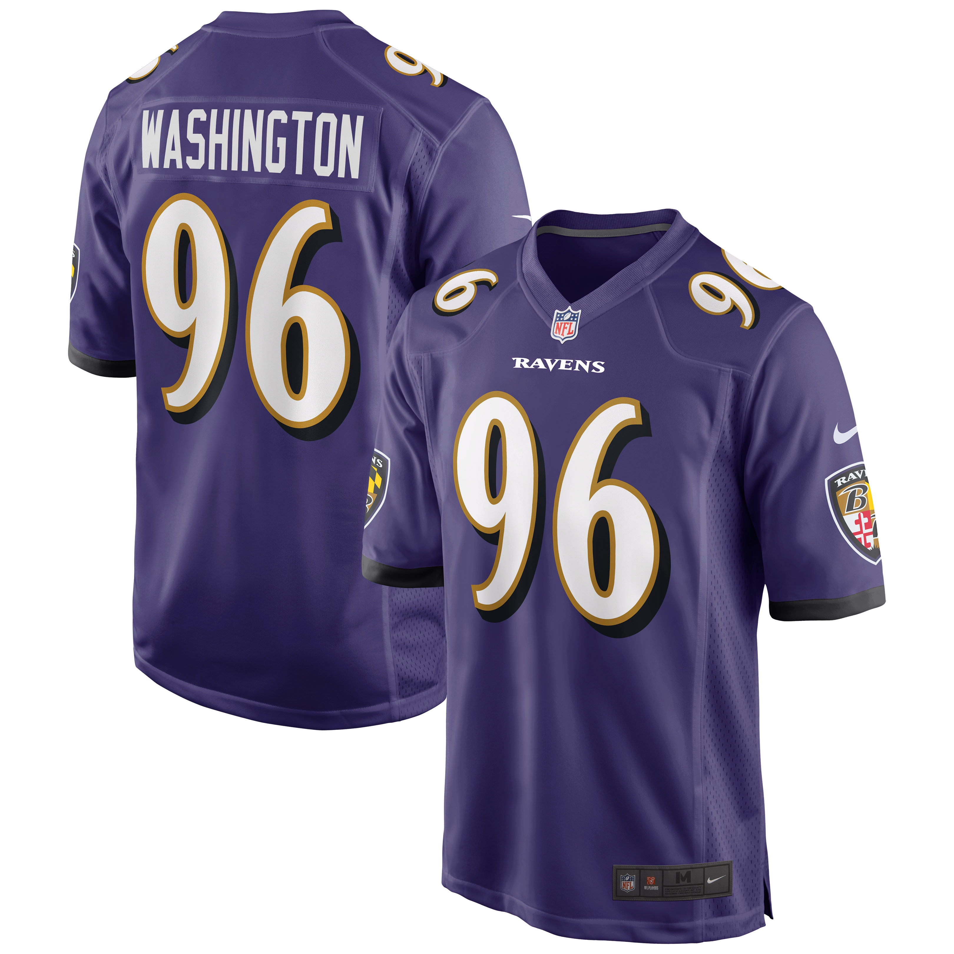 Baltimore Ravens Broderick Washington Purple Game Player NFL Jersey Men's