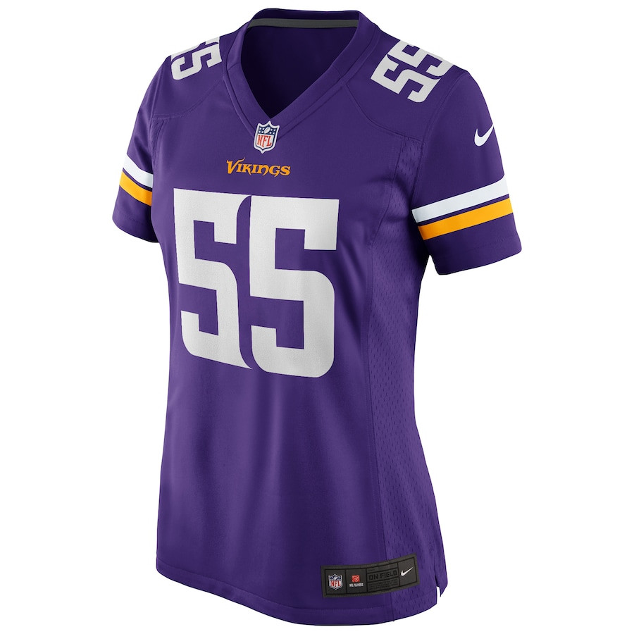 Jack Del Rio 55 Minnesota Vikings Game Retired Purple NFL Jersey Women's