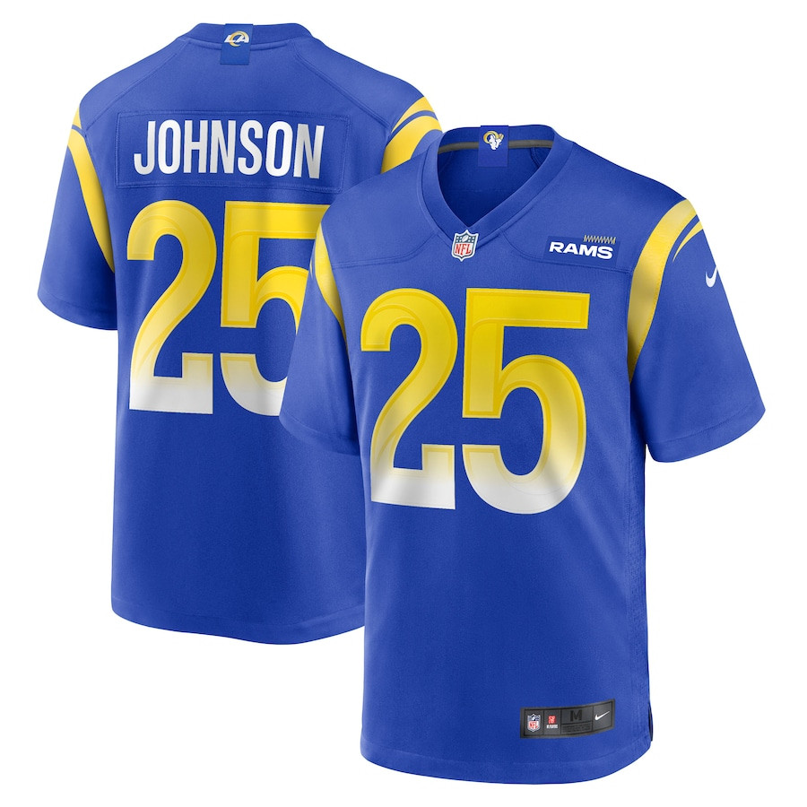 Quindell Johnson 25 Los Angeles Rams Team Game Royal NFL Jersey Men's