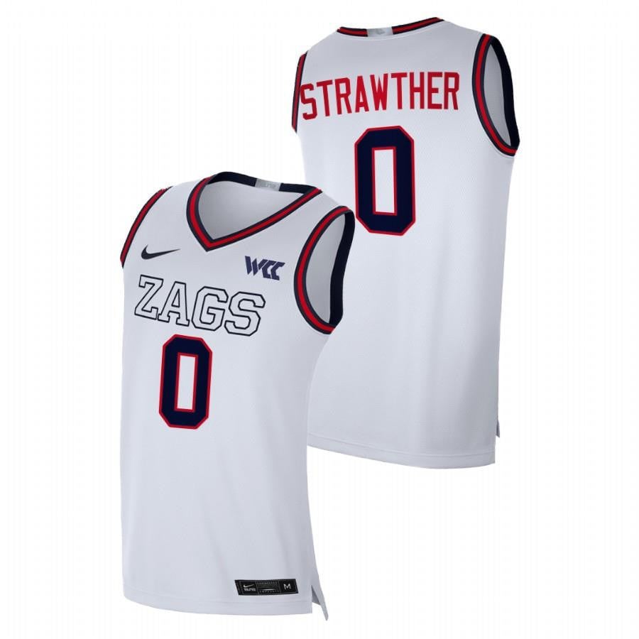 Gonzaga Bulldogs Julian Strawther 0 202 White College NCAA Jersey Men's