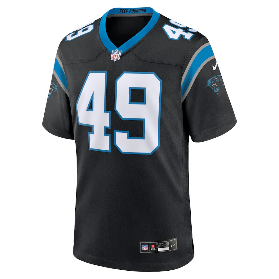 Jon Rhattigan 49 Carolina Panthers Game Black NFL Jersey Men's