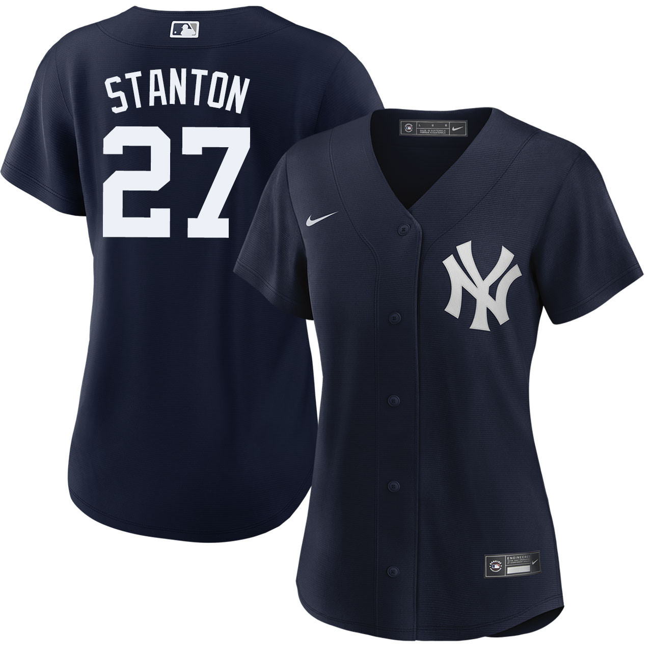 Giancarlo Stanton 27 New York Yankees Alternate Navy MLB Jersey Women's
