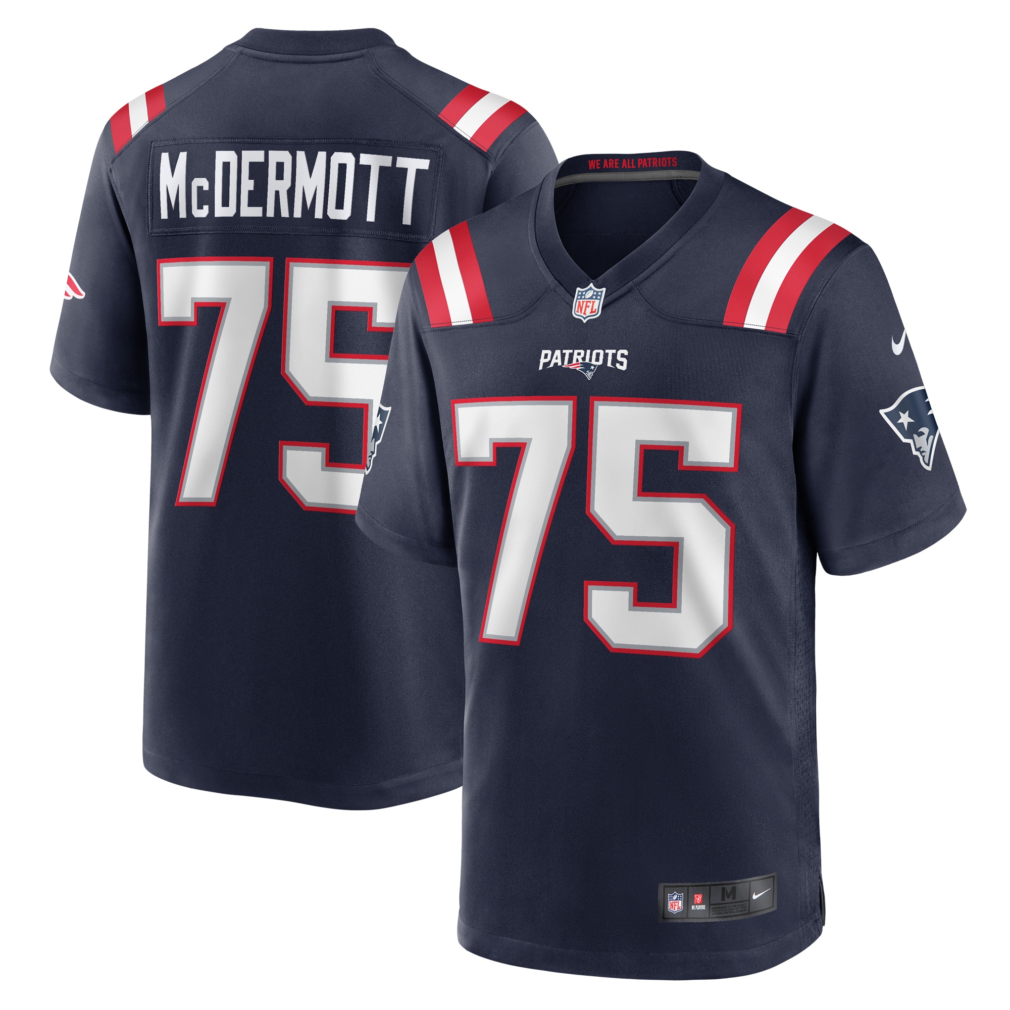 New England Patriots Conor McDermott Navy Home Game Player NFL Jersey Men's