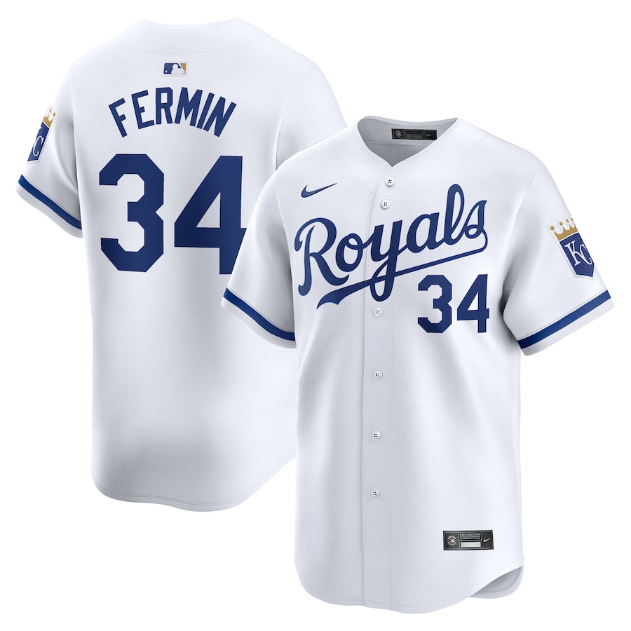Freddy Fermin 34 Kansas City Royals Home Limited Player White MLB Jersey Men's