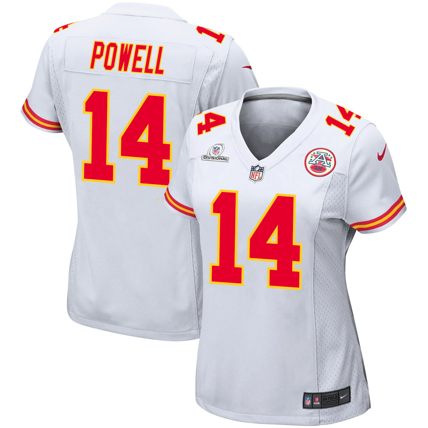 Cornell Powell 14 Kansas City Chiefs Super Bowl LVIII Patch Game White NFL Jersey Women's