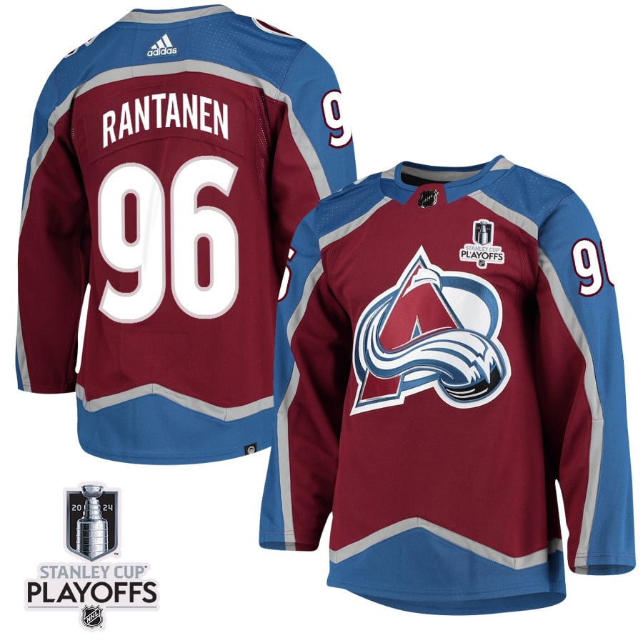 Mikko Rantanen 96 Colorado Avalanche 2024 Playoffs Patch Home Men NHL Jersey Men's