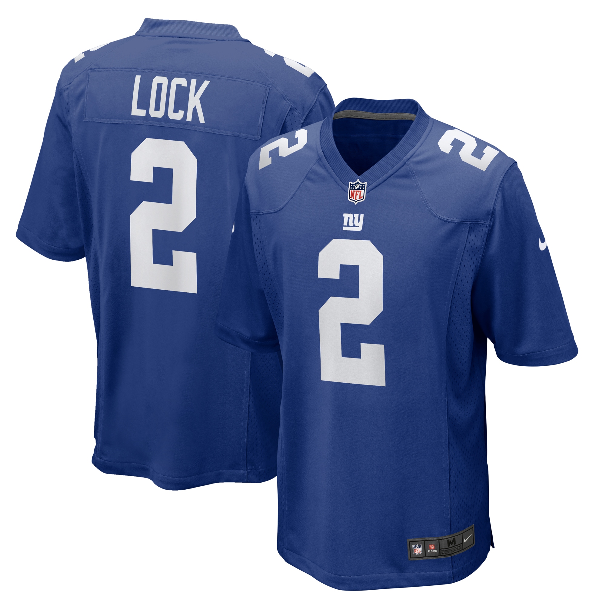 New York Giants Drew Lock Royal Team Game NFL Jersey Men's