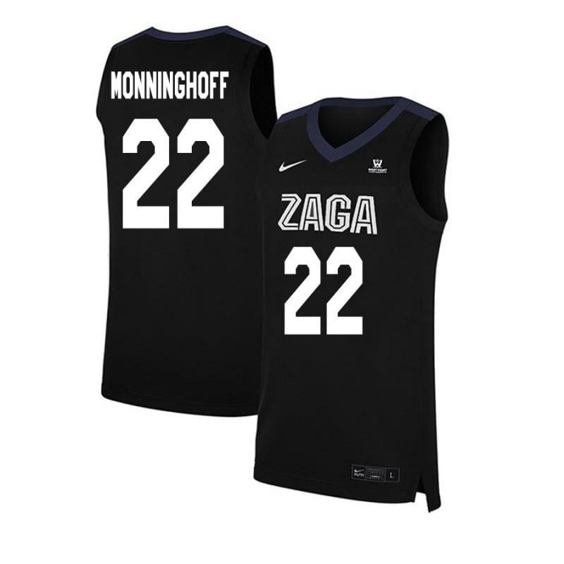 22 Mathis Monninghoff Black Elite Gonzaga Bulldogs NCAA Jersey Men's