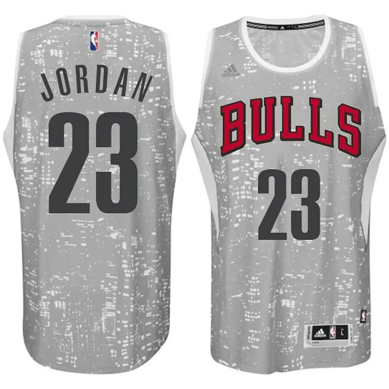 Chicago Bulls 23 Michael Jordan City Lights Gray Swingman NBA Jersey Men's