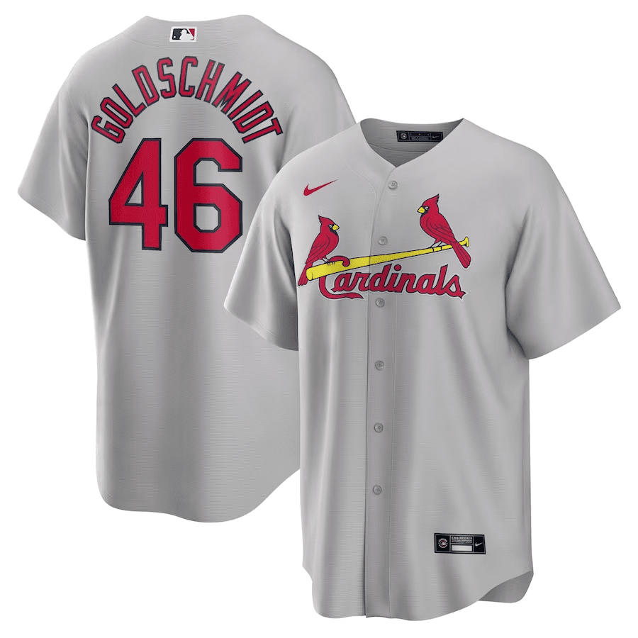Paul Goldschmidt 46 St. Louis Cardinals Road Gray MLB Jersey Men's