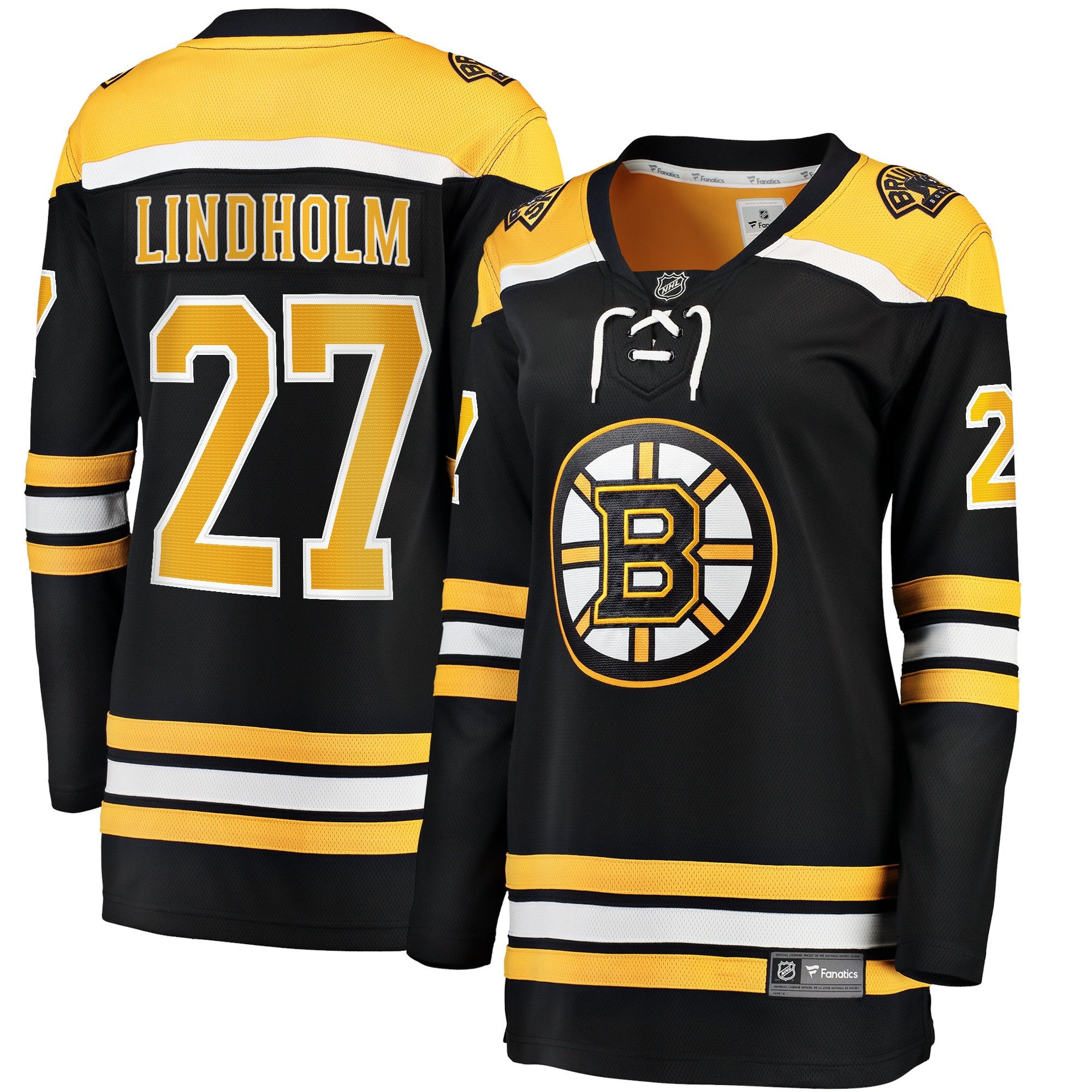 Hampus Lindholm 27 Boston Bruins Home Breakaway Women, Black NHL Jersey Women's