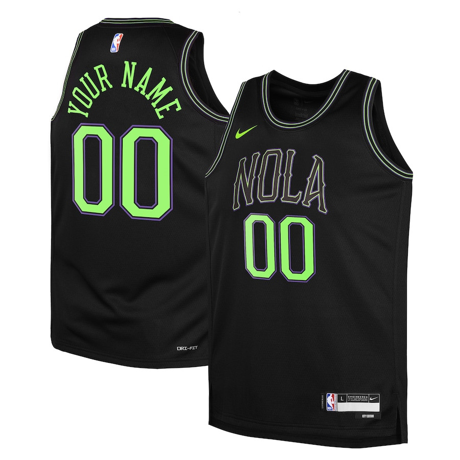 New Orleans Pelicans 2023/24 City Edition Swingman Custom Black NBA Jersey Youth