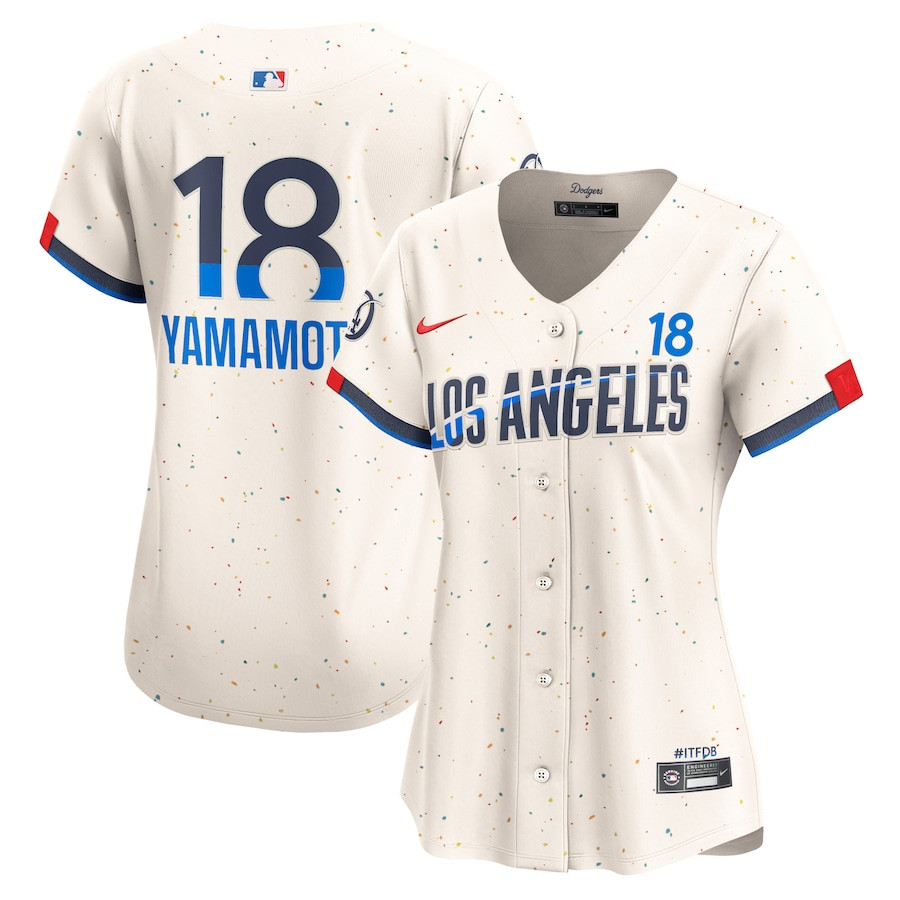 Yoshinobu Yamamoto 18 Los Angeles Dodgers 2024 City Connect Limited Cream MLB Jersey Women's