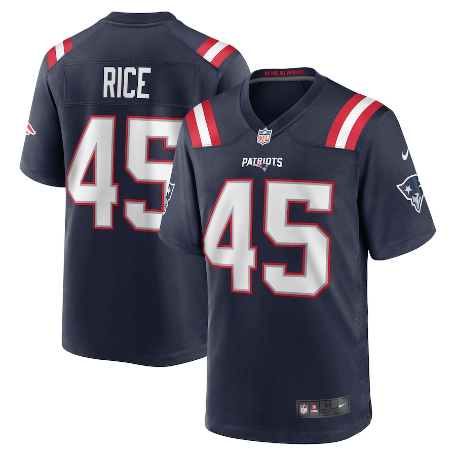 Monty Rice 45 New England Patriots Game Navy NFL Jersey Men's