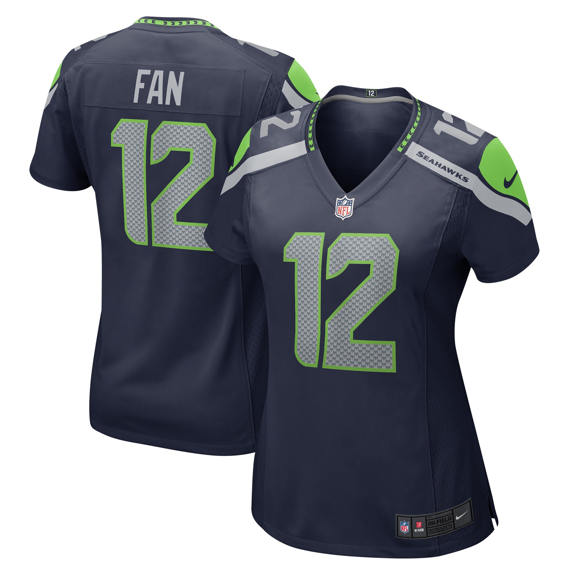 Seattle Seahawks 12s Navy Player NFL Jersey Women's