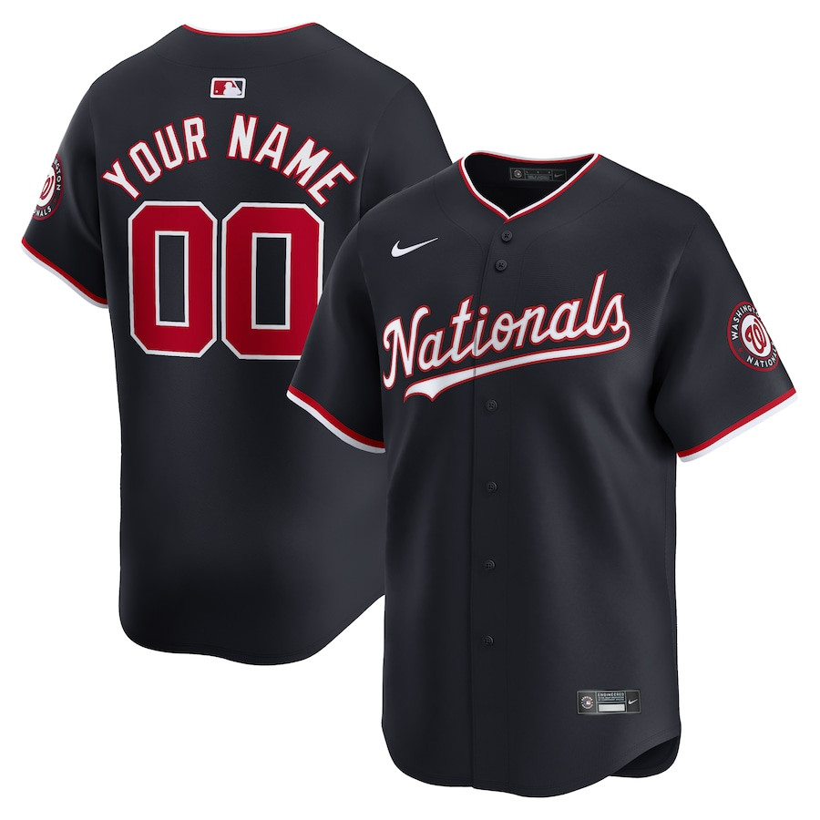 Washington Nationals Alternate Limited Custom Navy MLB Jersey Men's