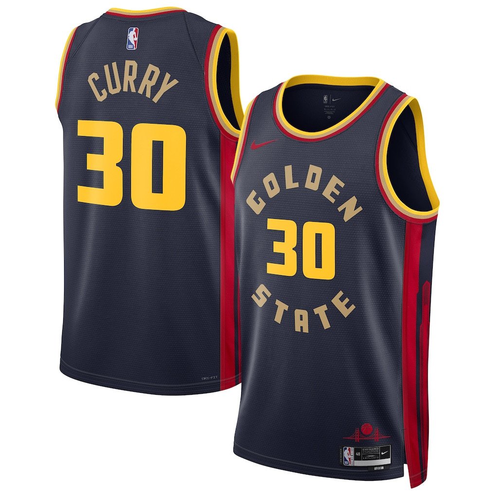 Stephen Curry 30 Golden State Warriors Unisex 2024/25 Swingman Player City Edition Navy NBA Jersey Unisex