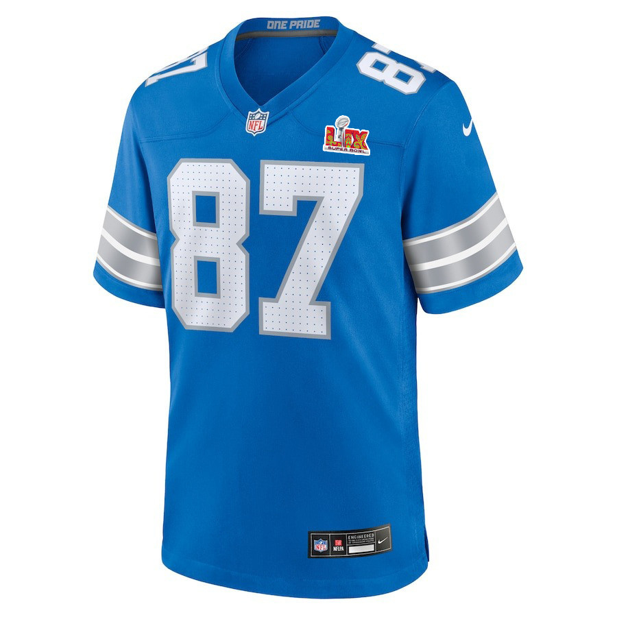 Sam LaPorta #87 Detroit Lions Super Bowl LIX Blue NFL Jersey Men's