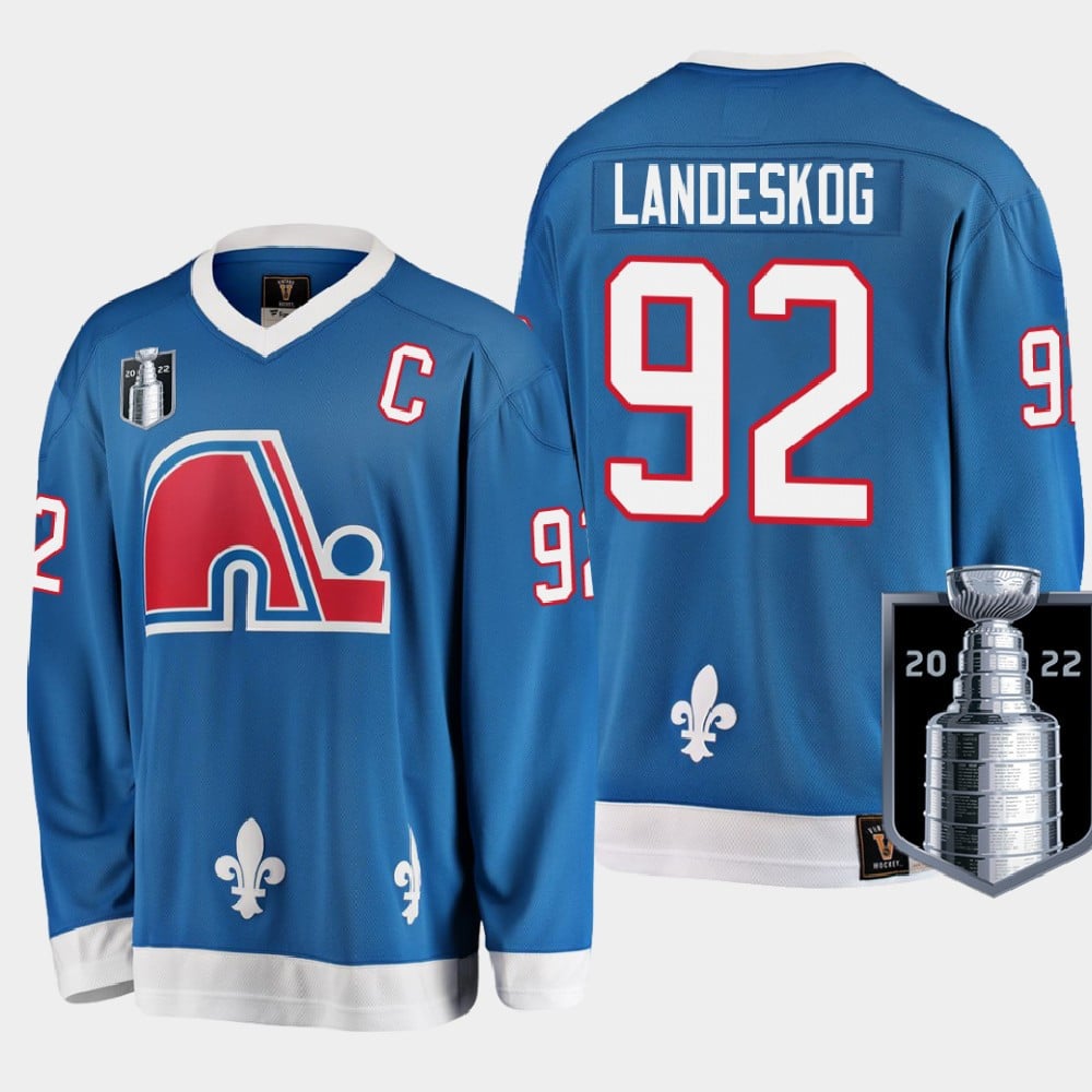 Colorado Avalanche Gabriel Landeskog 92 2022 Western Conference Champs Blue Heritage NHL Jersey Men's