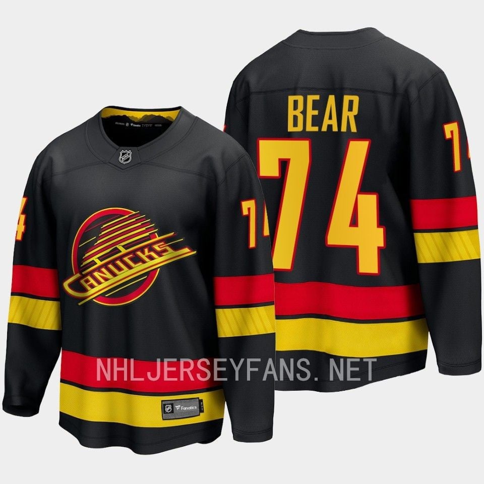 Ethan Bear 74 Vancouver Canucks 2023-24 Alternate Breakaway Black NHL Jersey Men's