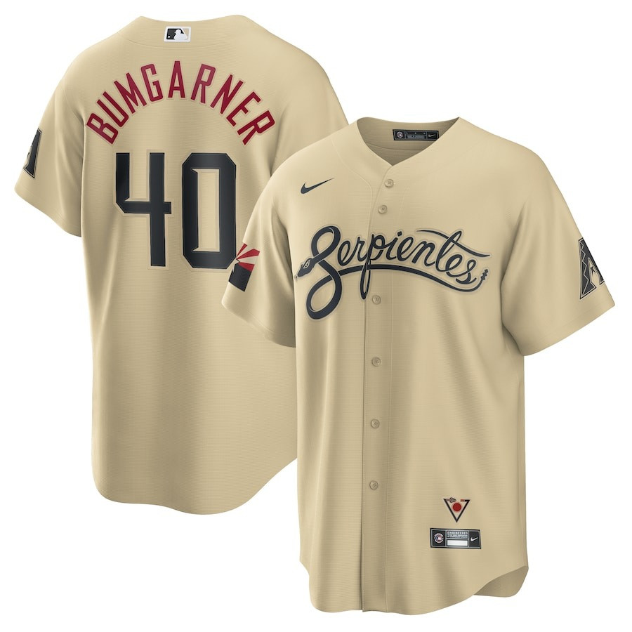 Madison Bumgarner 40 Arizona Diamondbacks City Connect Sand MLB Jersey Men's
