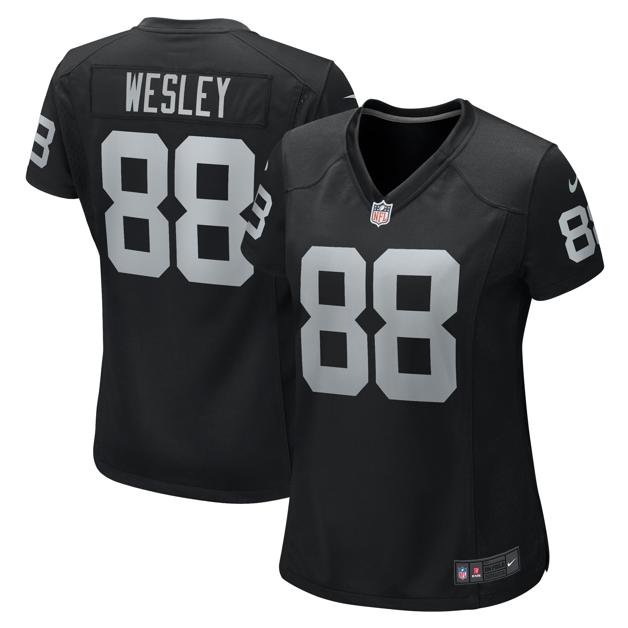 Las Vegas Raiders Antoine Wesley Black Team Game NFL Jersey Women's