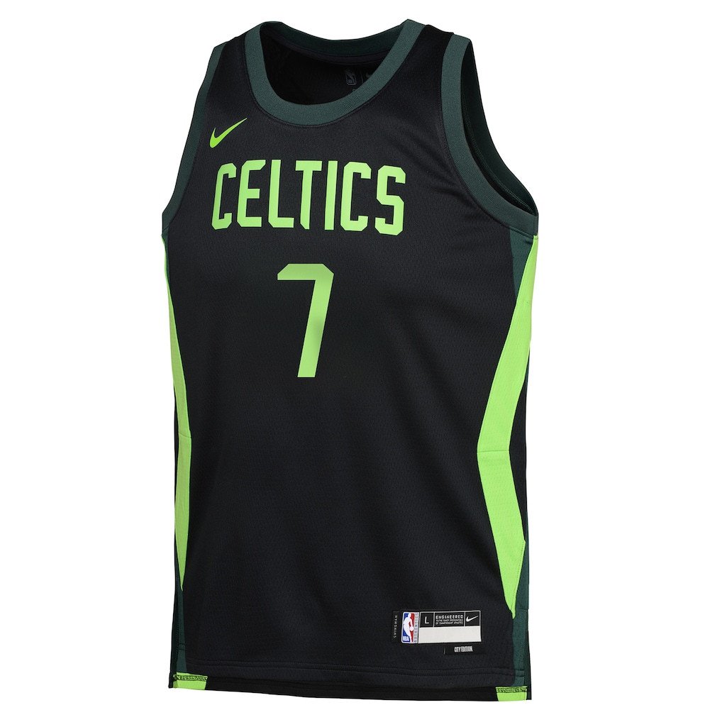 Jaylen Brown 7 Boston Celtics 2024/25 Swingman Playe City Edition Black NBA Jersey Youth