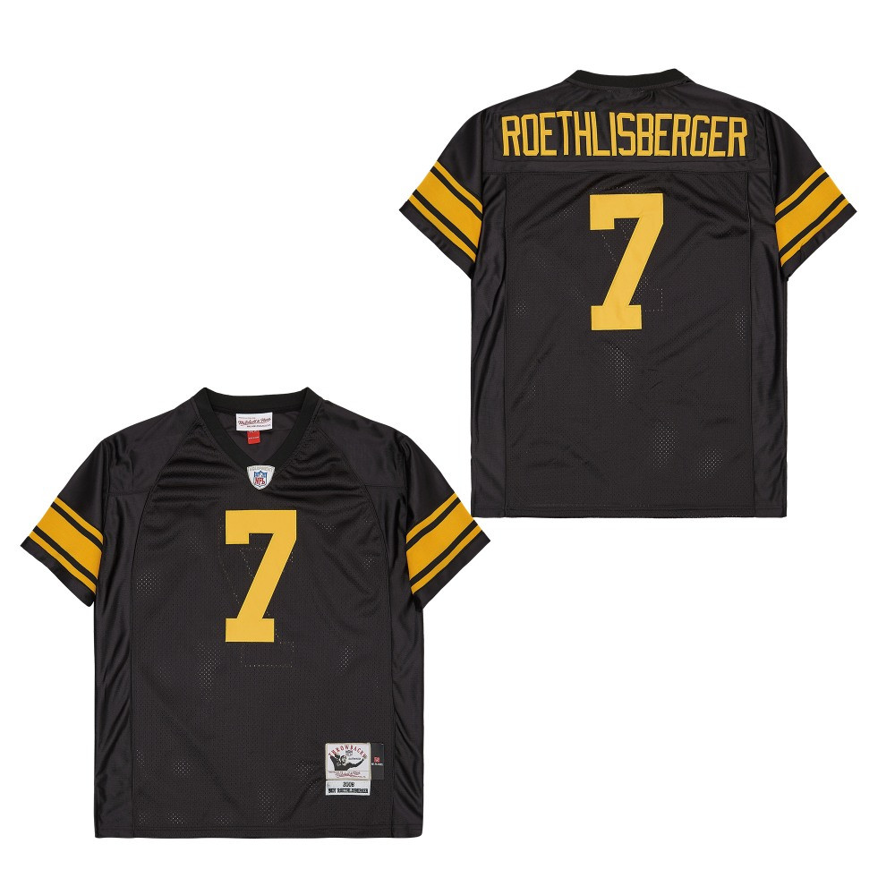 Ben Roethlisberger 7 Pittsburgh Steelers Retro Throwback Black NFL Jersey Men's