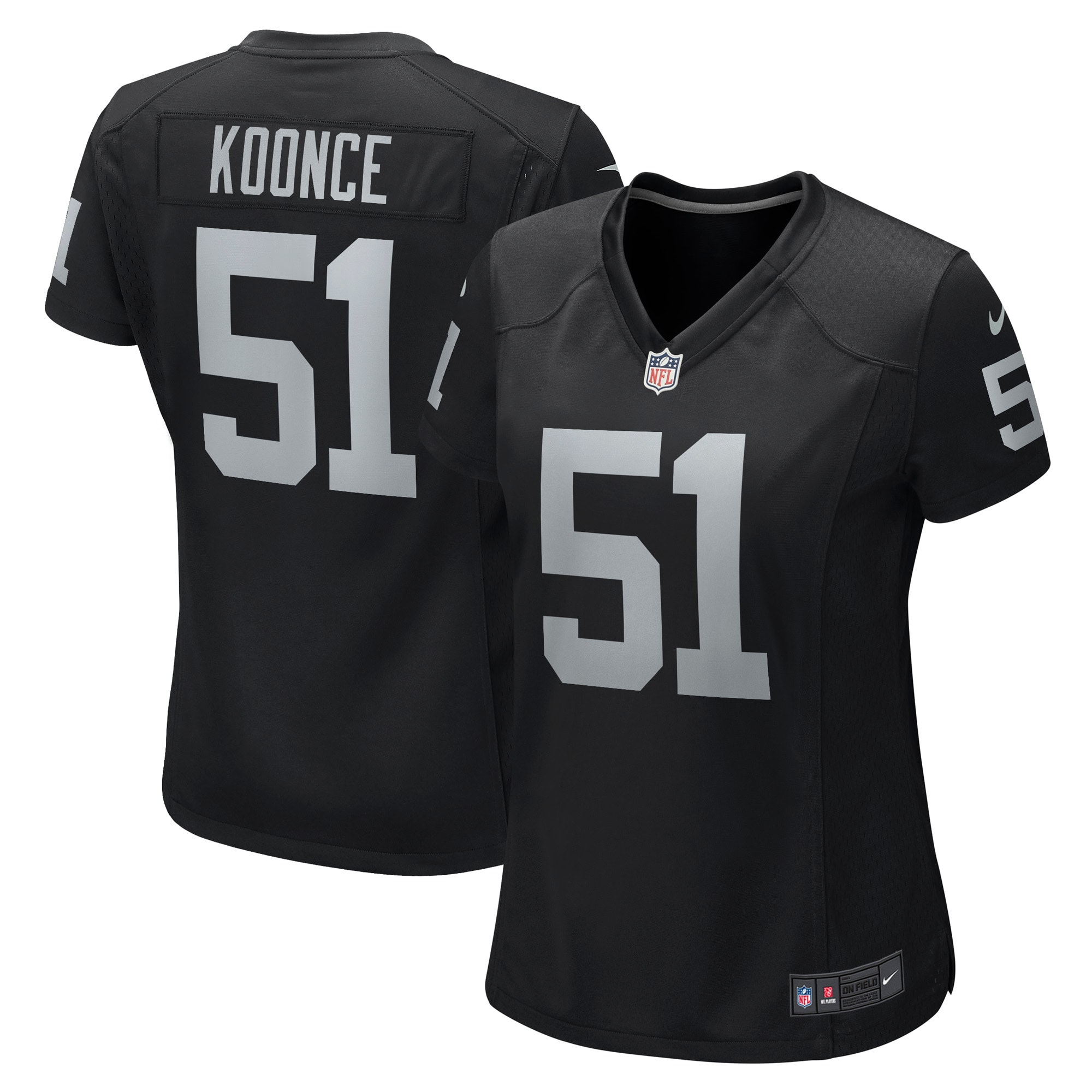 Las Vegas Raiders Malcolm Koonce Black Game NFL Jersey Women's