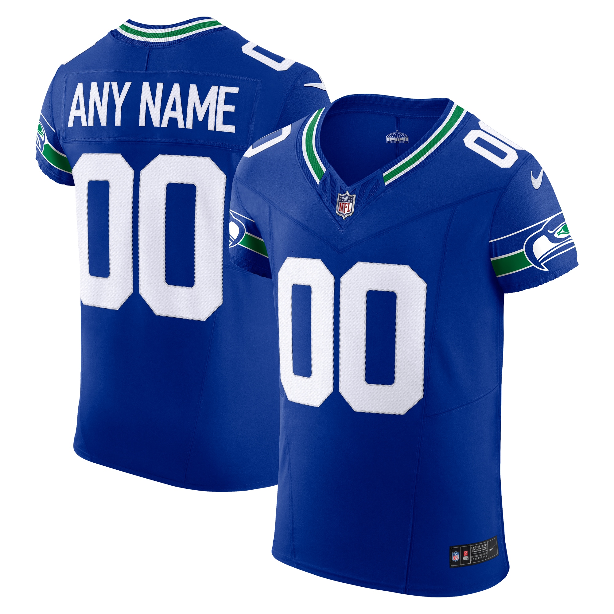 Seattle Seahawks Royal Alternate Vapor F.U.S.E. Elite Custom NFL Jersey Men's
