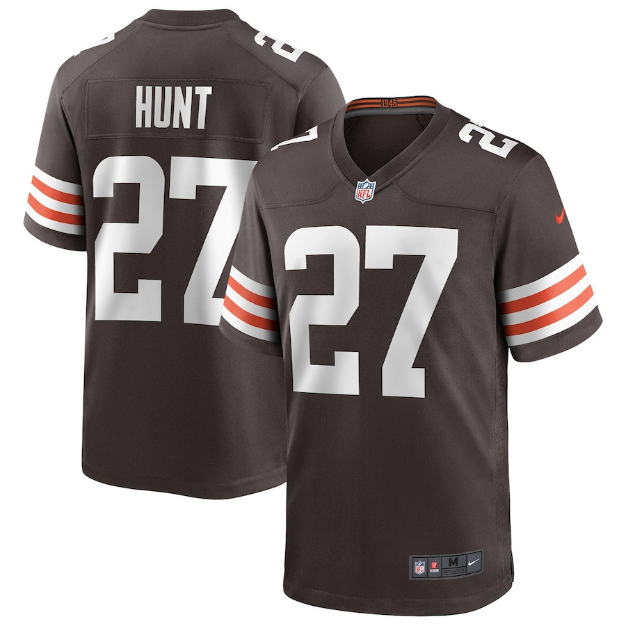Kareem Hunt 27 Cleveland Browns Game Brown NFL Jersey Men's