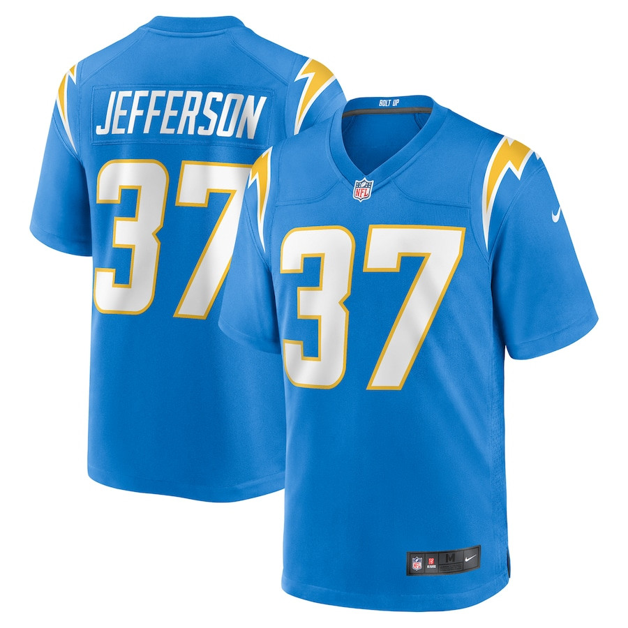Tony Jefferson 37 Los Angeles Chargers Team Game Powder Blue NFL Jersey Men's