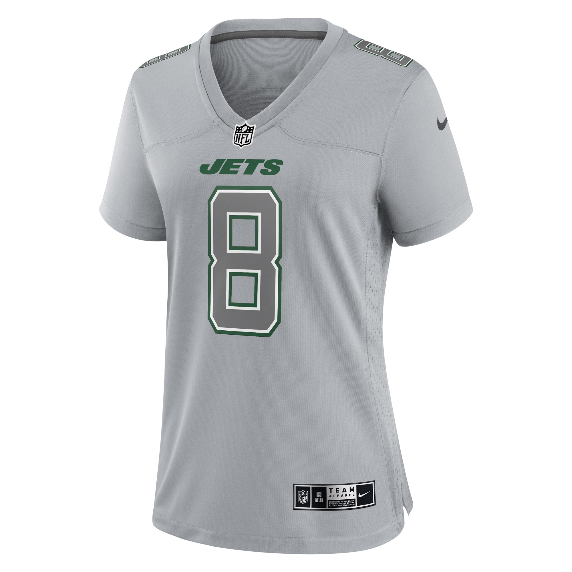 New York Jets Aaron Rodgers Heather Gray Atmosphere Fashion Game NFL Jersey Women's