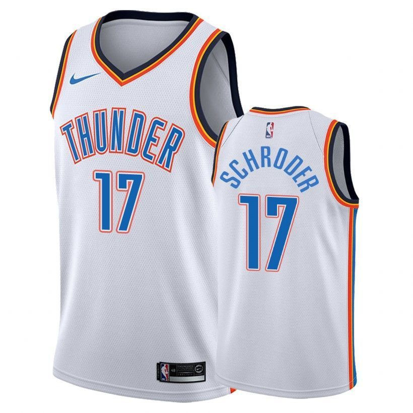 Thunder Dennis Schroder 17 Associatio White NBA Jersey Men's