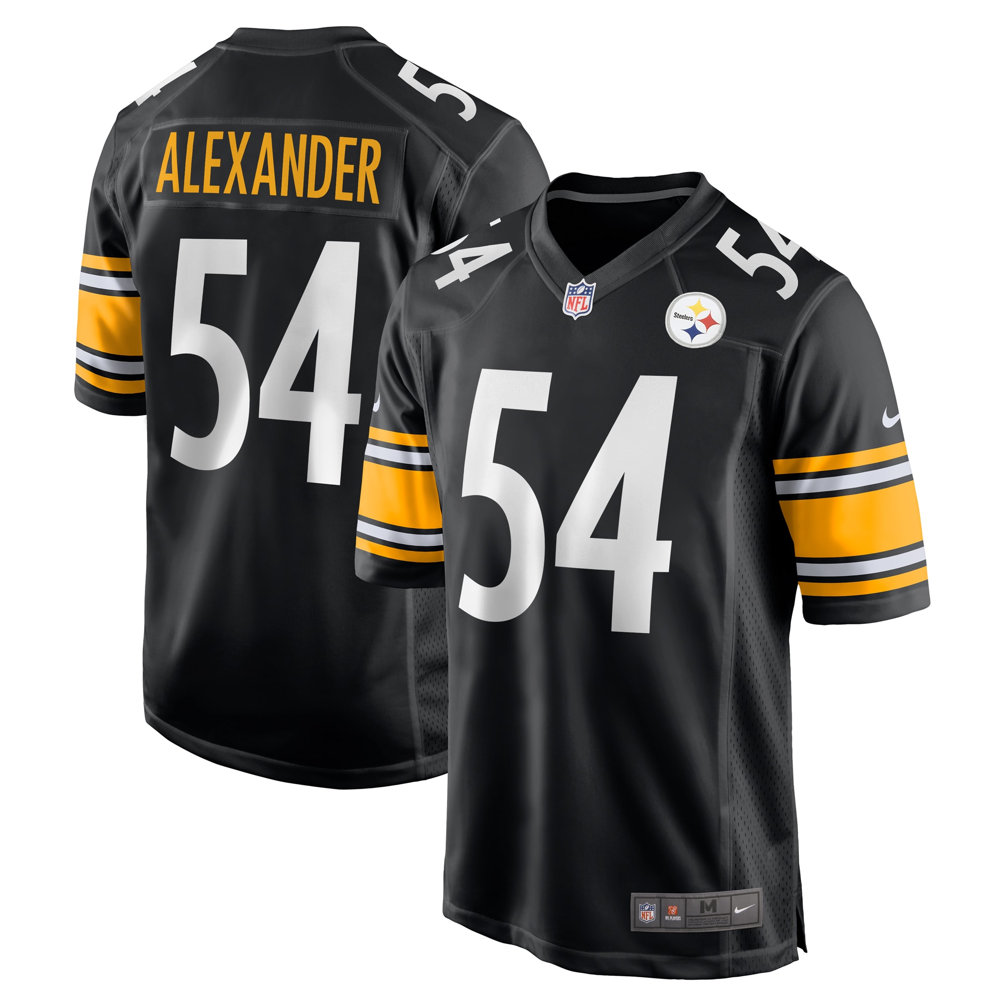 Pittsburgh Steelers Kwon Alexander Black Game NFL Jersey Men's