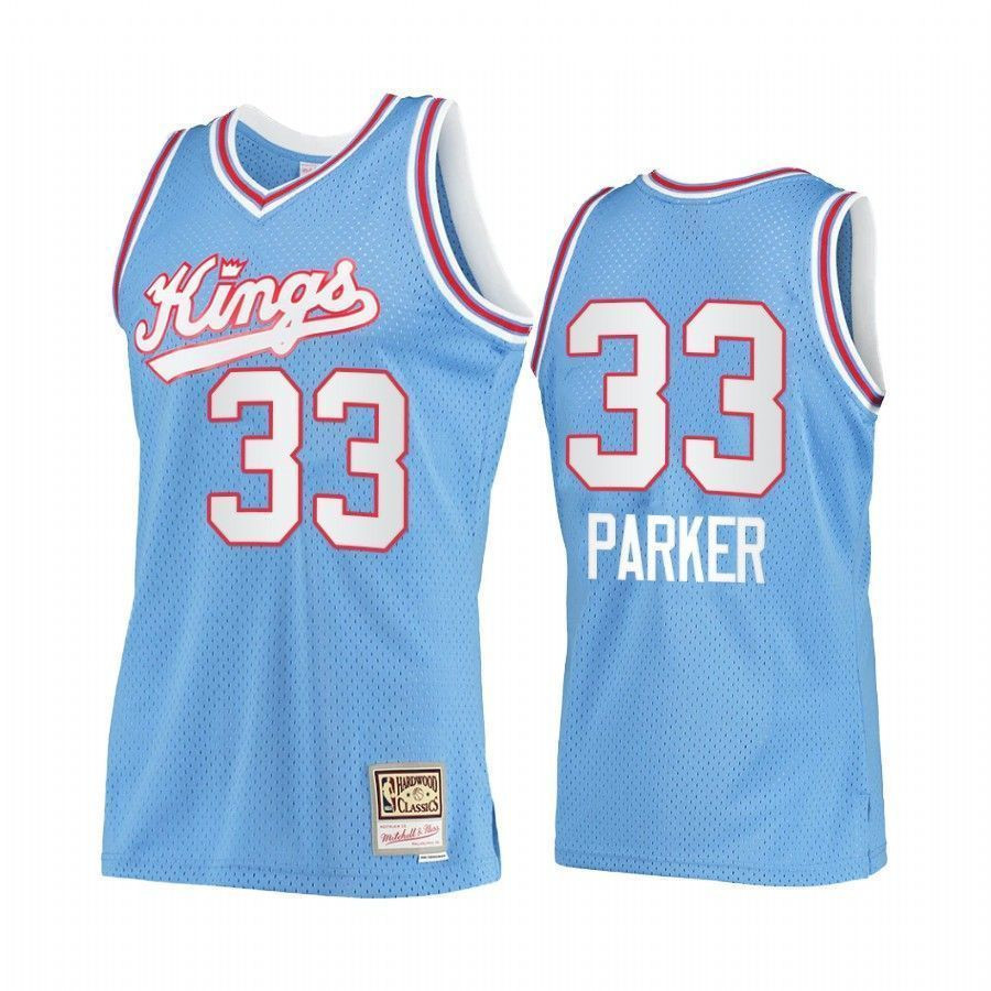 Jabari Parker 33 Sacramento Kings Blue Hardwood Classics NBA Jersey Men's