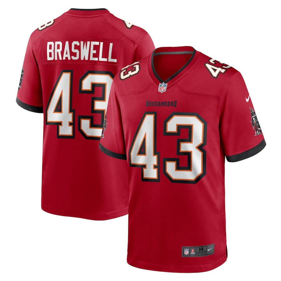 Chris Braswell 43 Tampa Bay Buccaneers Game Red NFL Jersey Men's