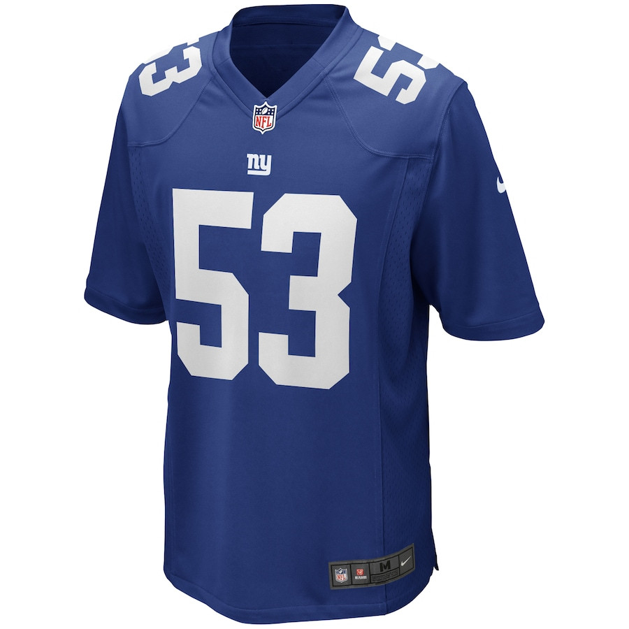Harry Carson 53 New York Giants Game Retired Royal NFL Jersey Men's