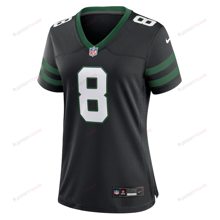 Aaron Rodgers 8 New York Jets Alternate Game Legacy Black NFL Jersey Women's