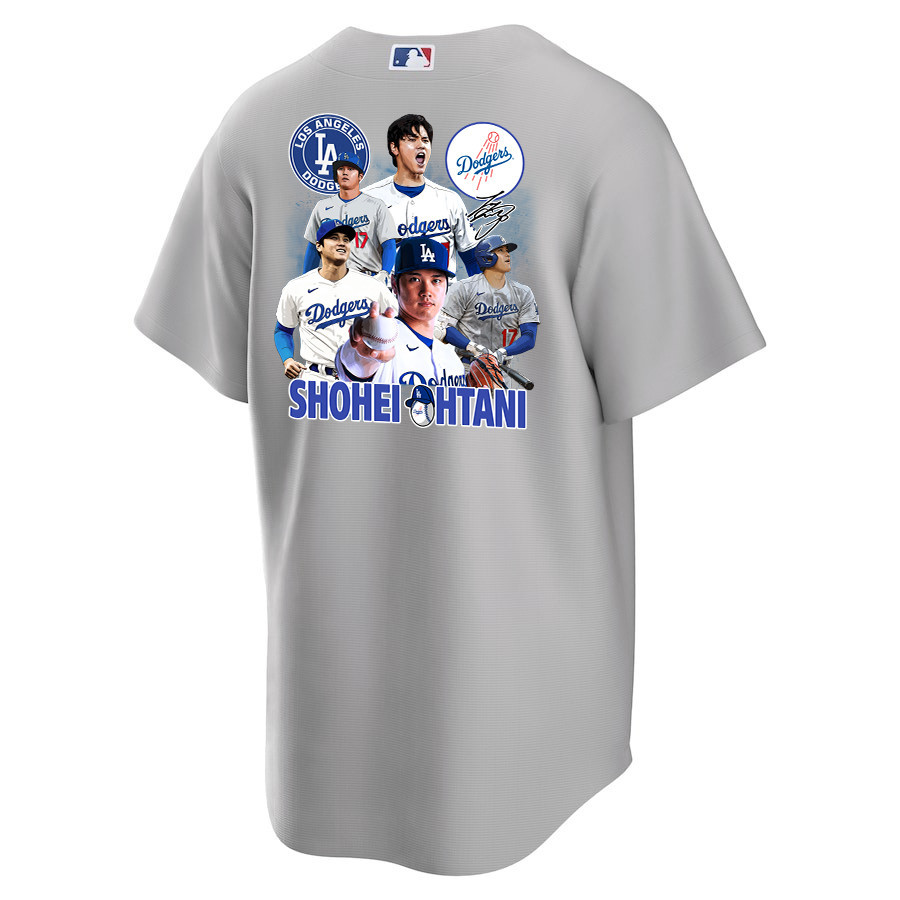 Shohei Ohtani 17 Los Angeles Dodgers Signed Sho King 2023 Road Gray MLB Jersey Men's