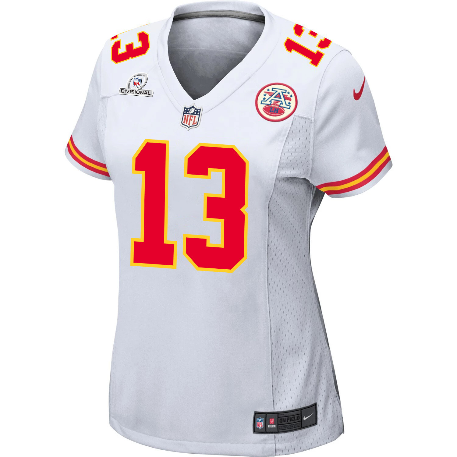 Chris Oladokun 13 Kansas City Chiefs Super Bowl LVIII Patch Game White NFL Jersey Women's