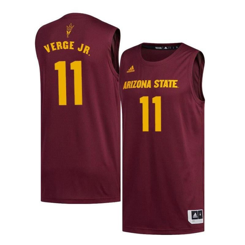 11 Alonzo Verge Jr Maroon Arizona State Sun Devils NCAA Jersey Men's