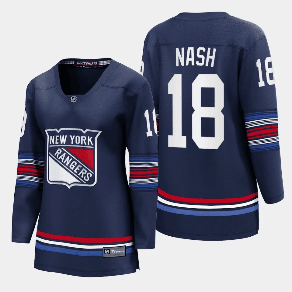 Riley Nash 18 New York Rangers Alternate Premier Breakaway Navy NHL Jersey Women's