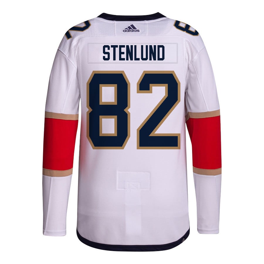 Kevin Stenlund 82 Florida Panthers 2024 Playoffs Patch Away Custom White NHL Jersey Men's